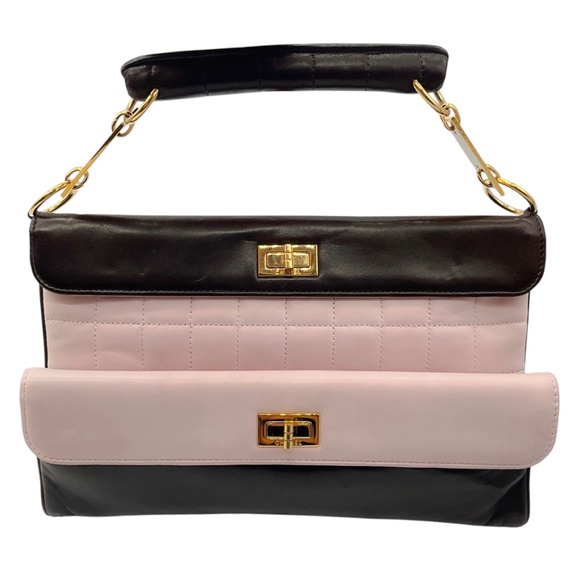 CHANEL PINK / BROWN MADEMOISELLE DOUBLE REISSUE FLAP BAG - Picture 1 of 15